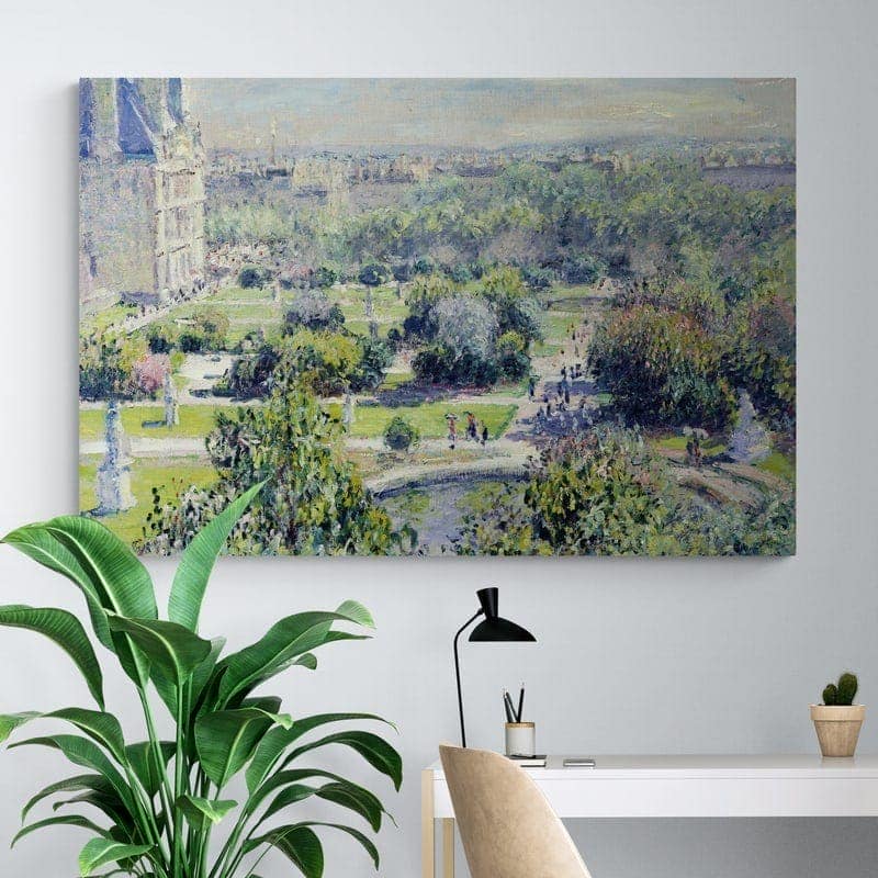 The Tuileries 1876 by Claude Monet wall art in a living room