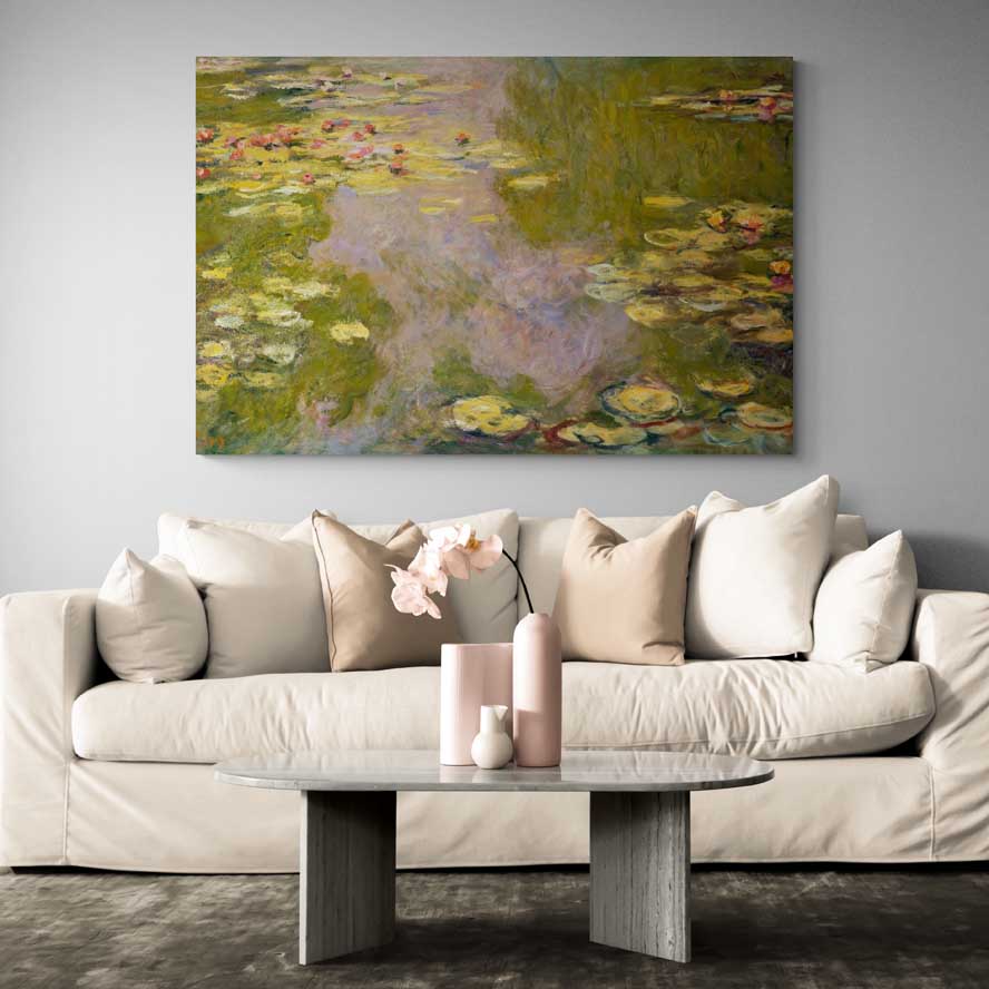 The Water-Lily Pond, Left Panel 1917-1919 by Claude Monet wall art from Glam Wall Art
