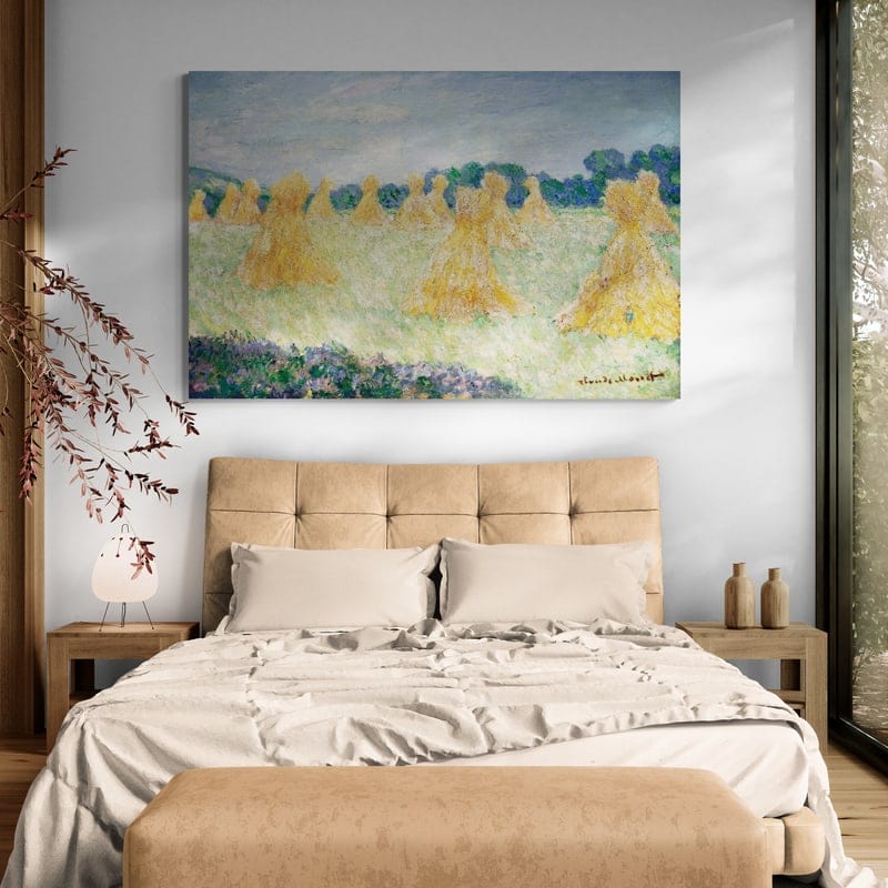 The Young Ladies of Giverny, Sun Effect 1894 by Claude Monet wall art in a bedroom