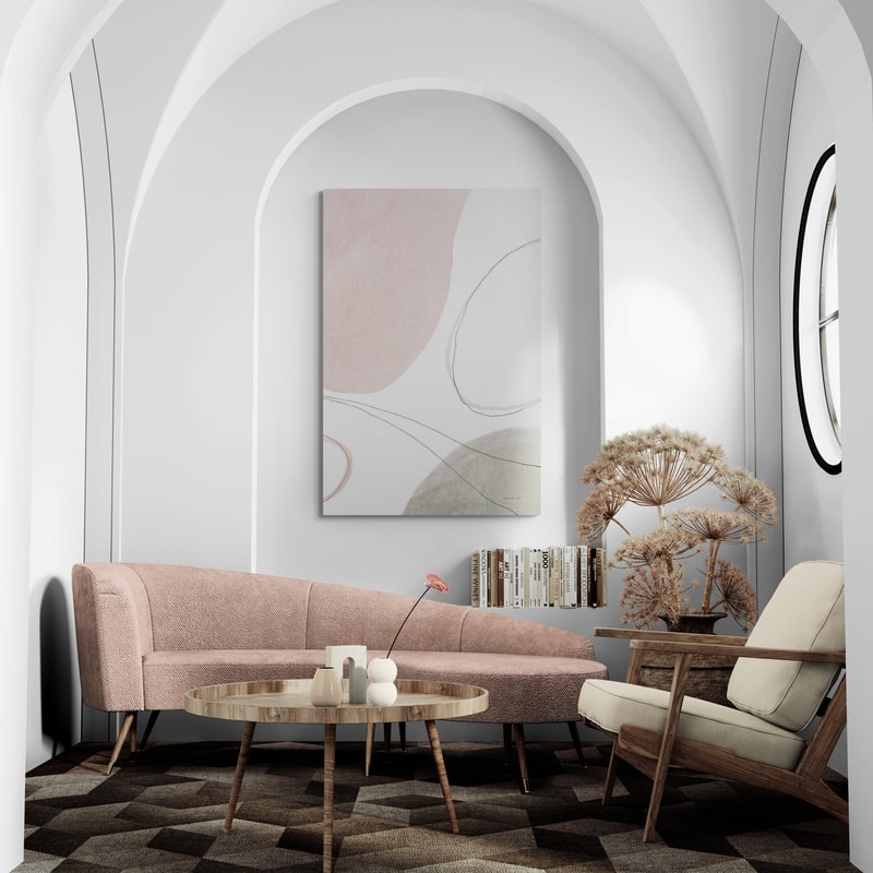 Threads Of Motion I by Danhui Nai wall art in a living room