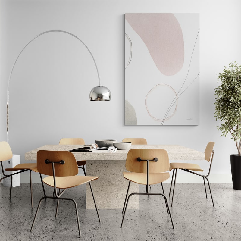 Threads Of Motion II by Danhui Nai wall art in a dining room