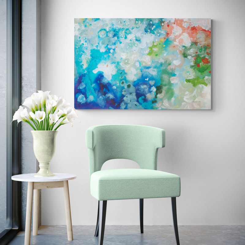 Tidepool Sparkle by Danhui Nai wall art in a living room