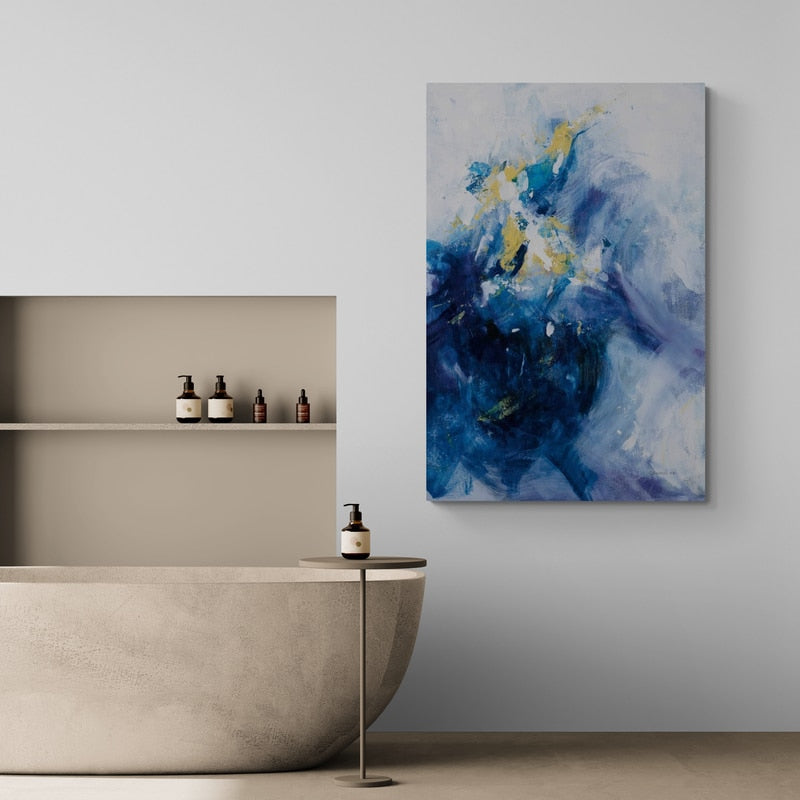 Top Of The Wave by Danhui Nai wall art in a bathroom