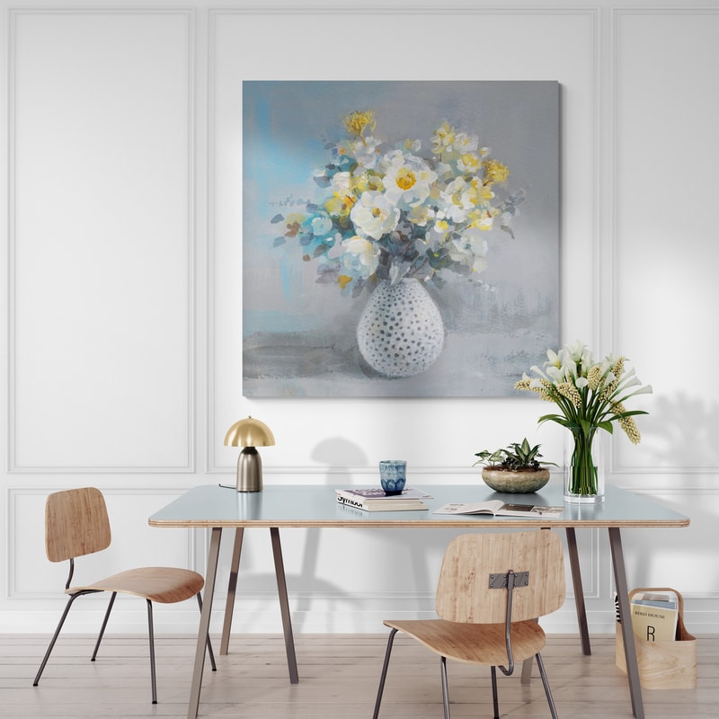 Touch Of Spring II by Danhui Nai wall art in a dining room