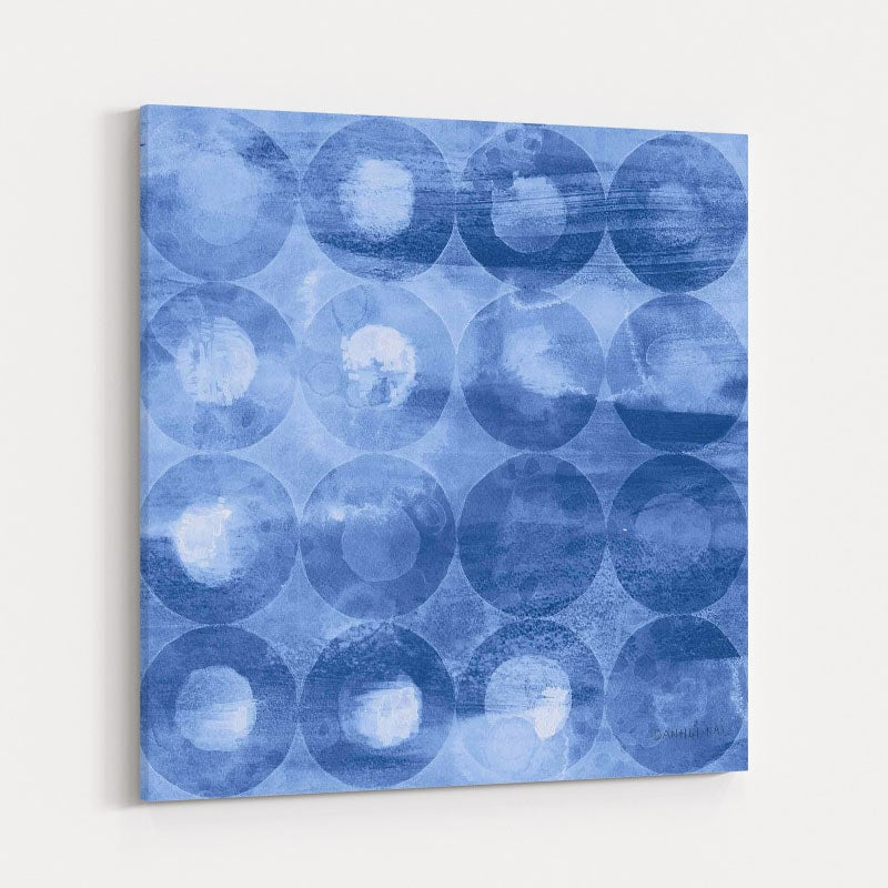 Touching Circles III Navy by Danhui Nai wall art