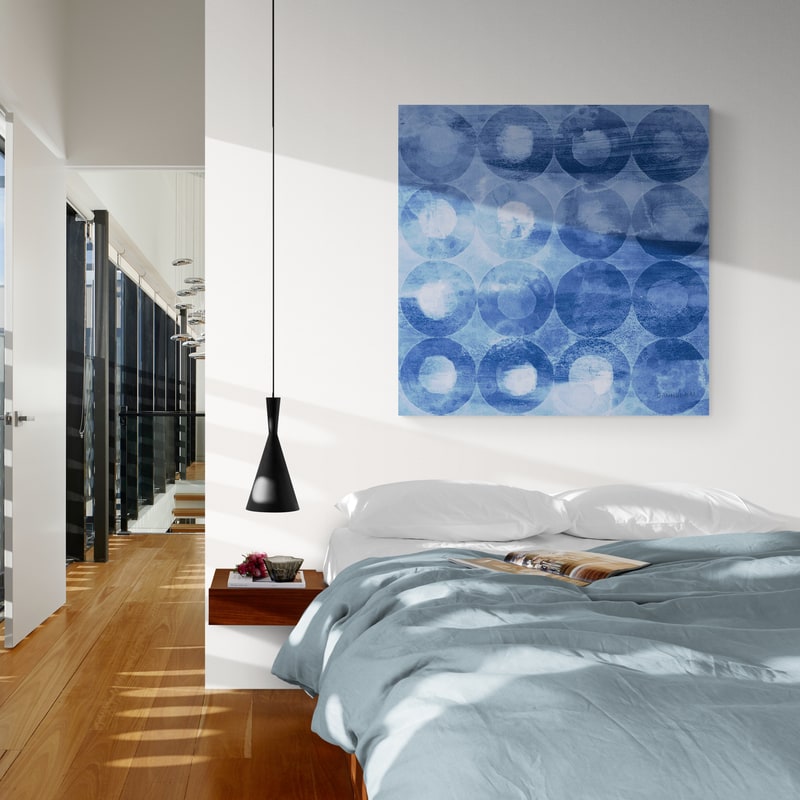 Touching Circles III Navy by Danhui Nai wall art from Glam Wall Art