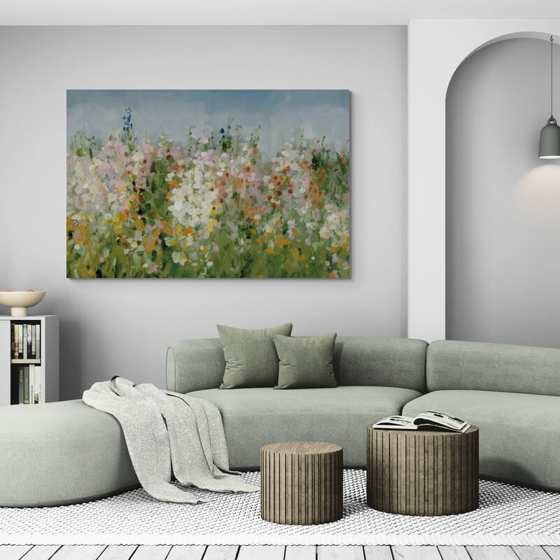 Tranquil Field by Danhui Nai wall art in a living room
