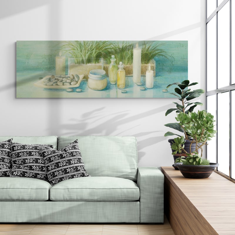 Tranquil Spa II by Danhui Nai wall art in a living room