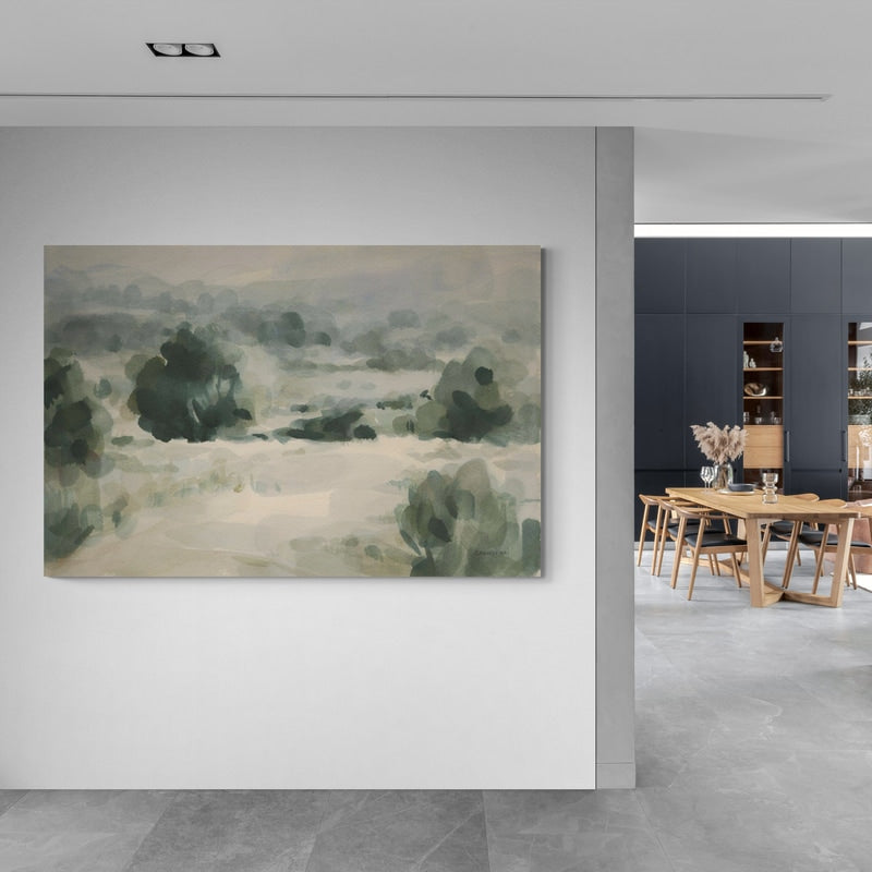 Tranquil Trails I by Danhui Nai wall art in a hallway