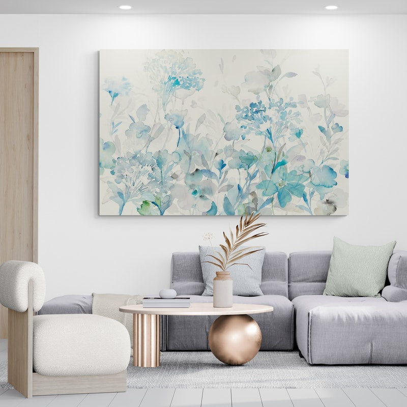 Translucent Garden Blue by Danhui Nai wall art in a living room