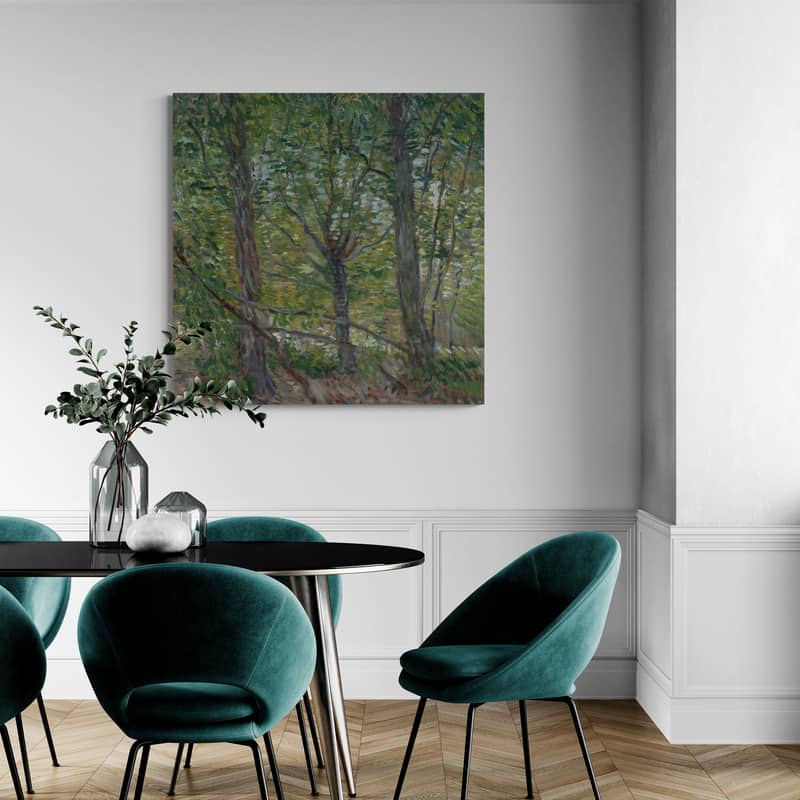 Trees and Undergrowth 1887 by Vincent Van Gogh wall art in a dining room