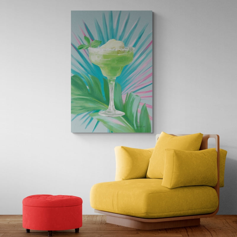 Tropical Cocktails III by Danhui Nai wall art in a living room