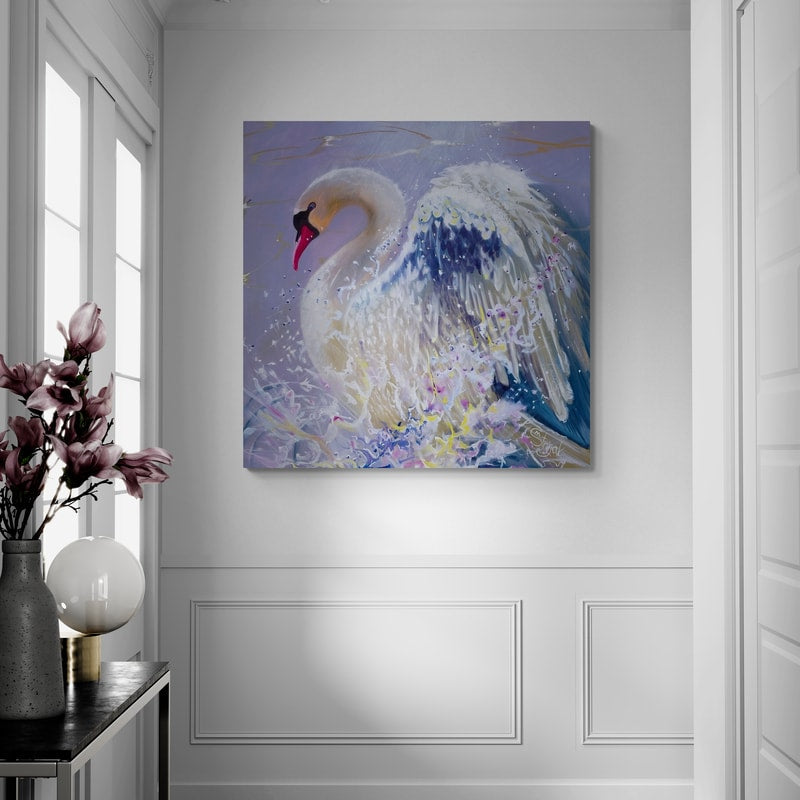 Turned a Beautiful I by Marina Strijakova wall art in a hallway
