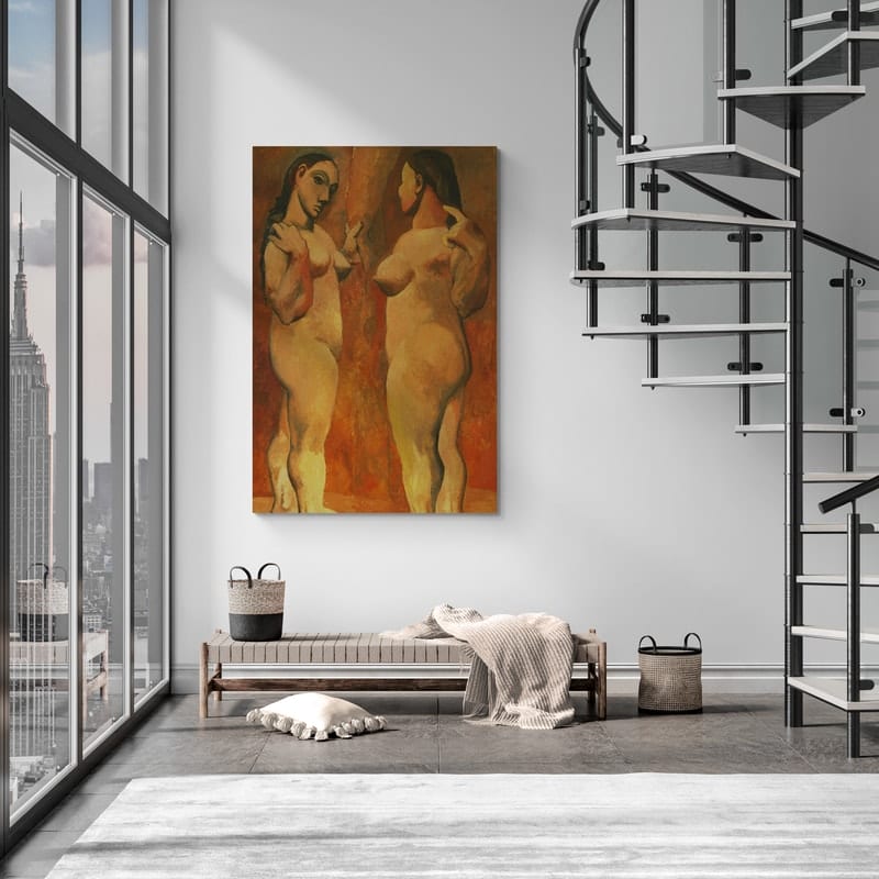 Two Nudes by Pablo Picasso wall art in a living room