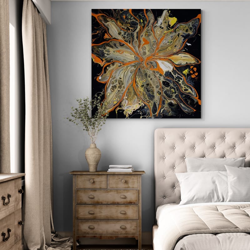 Ups and Downs by Marina Strijakova wall art in a bedroom