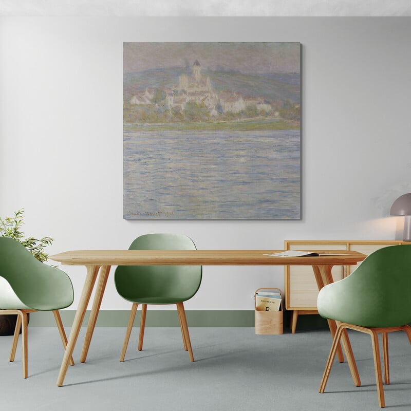 Vetheuil, Grey Effect 1901 by Claude Monet wall art in a living room