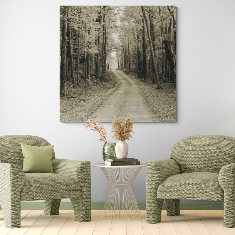 Vermont Country Road Sepia Crop by Alan Majchrowicz wall art in a living room