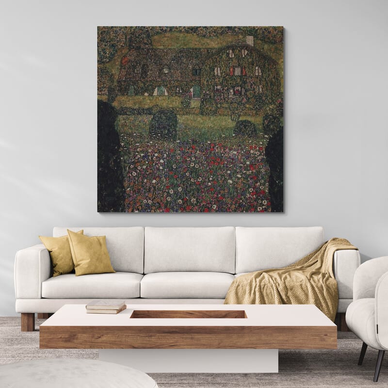 Villa on Attersee by Gustav Klimt wall art from Glam Wall Art
