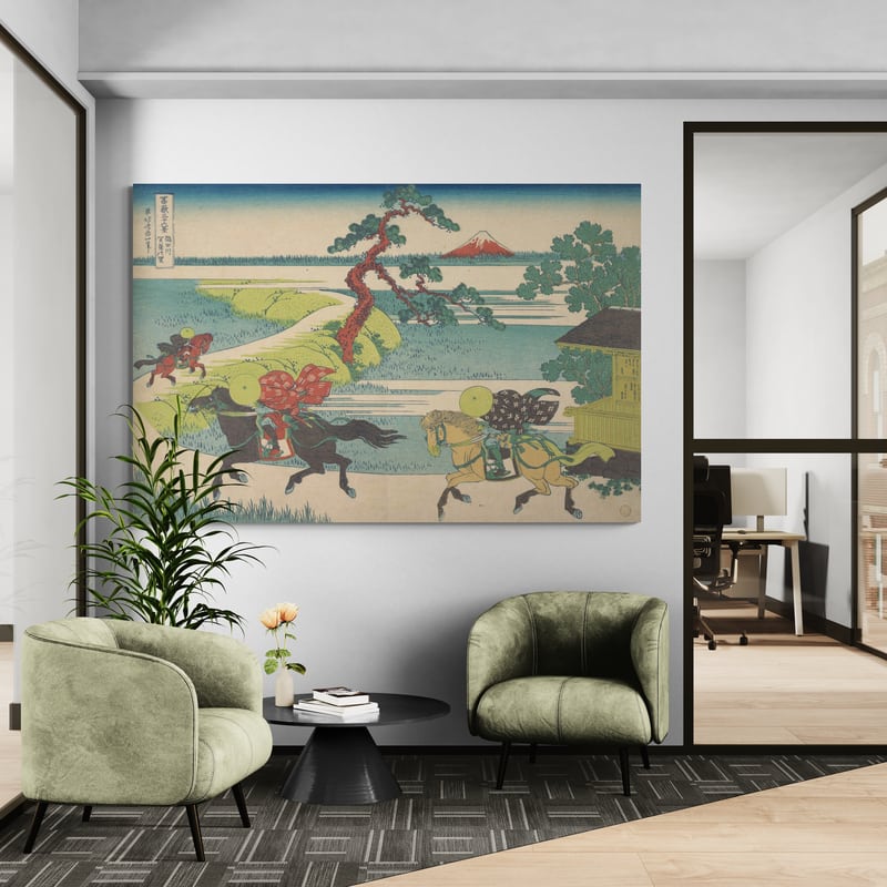 Village of Sekiya on Sumida River by Katsushika Hokusai wall art from Glam Wall Art