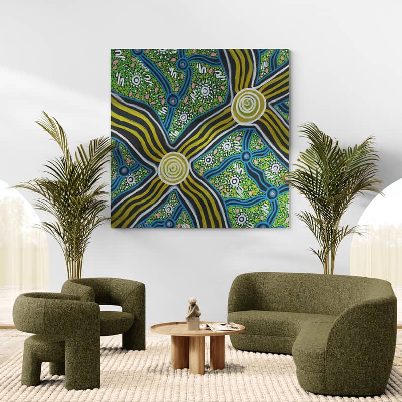 Walking On Country by Julianne Wade wall art in a living room