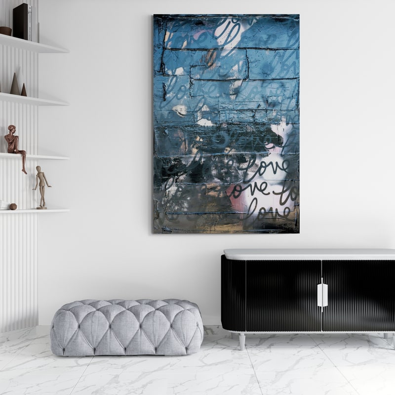 Wall Of Love by Kent Youngstrom wall art in a living room