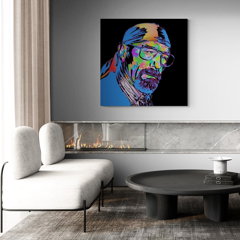 Walter White 2024 by Technodrome1 wall art in a living room