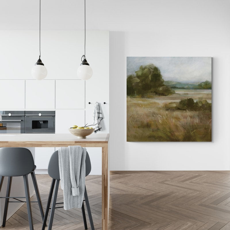 Warm Bay Trail by Danhui Nai wall art in a kitchen