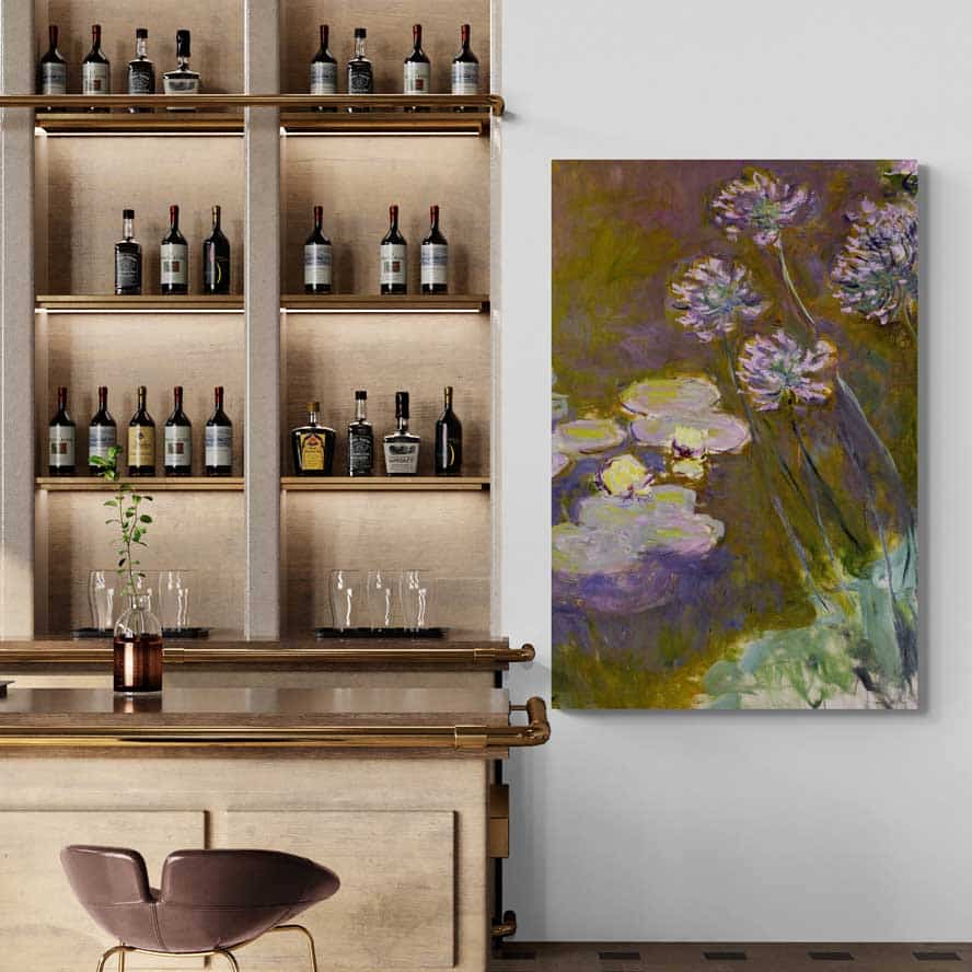 Water Lilies and Agapanthus 1923 II by Claude Monet wall art from Glam Wall Art