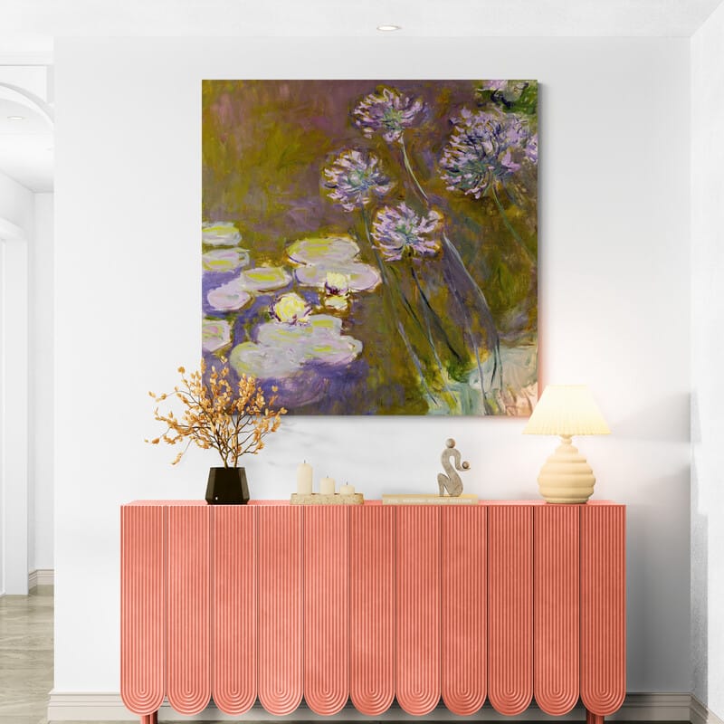 Water Lilies and Agapanthus 1923 by Claude Monet wall art from Glam Wall Art