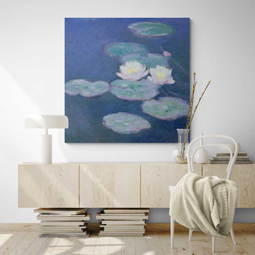 Water Lilies, Evening Effect 1897-1898 II by Claude Monet wall art from Glam Wall Art
