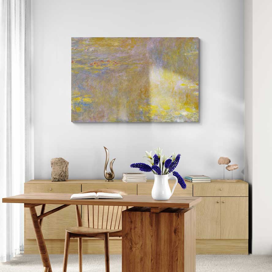 Water Lilies 1920-1926 by Claude Monet wall art in a dining room