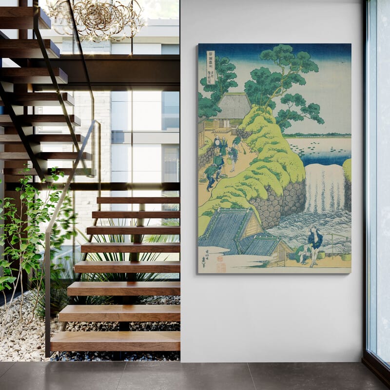 Waterfall at Aoigaoka in Edo by Katsushika Hokusai wall art from Glam Wall Art