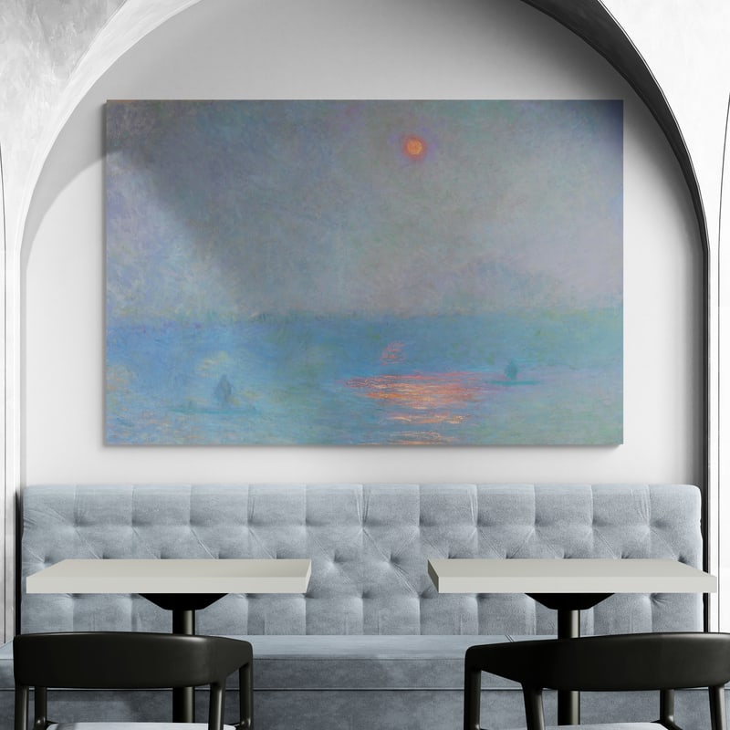 Waterloo Bridge, the Sun in the Fog 1899-1901 by Claude Monet wall art from Glam Wall Art