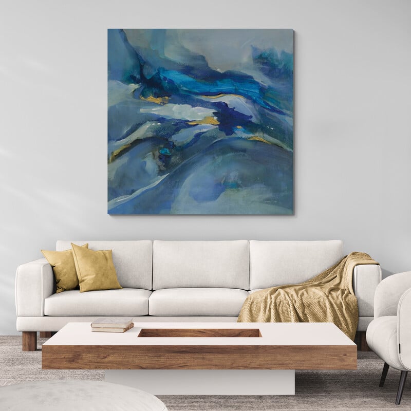 Waves Of Color by Danhui Nai wall art in a living room