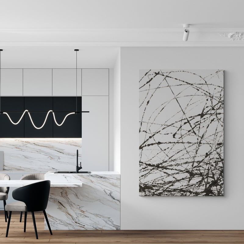 Wayward II by Courtney Prahl wall art in a kitchen