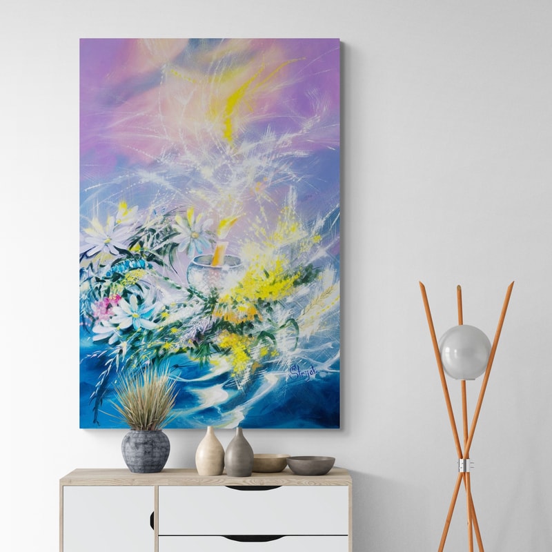 We Stand with Ukraine by Marina Strijakova wall art in a hallway