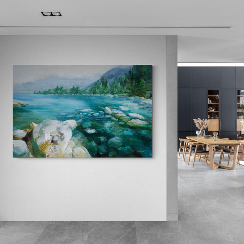 Western Lake IV by Danhui Nai wall art in a hallway