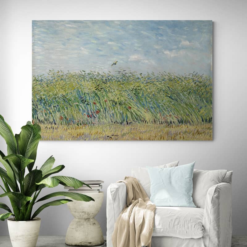 Wheat Field with a Lark 1887 by Vincent Van Gogh wall art from Glam Wall Art
