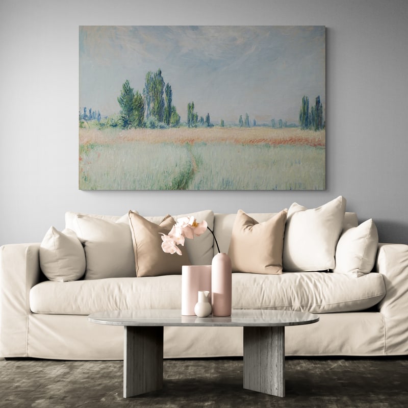 Wheatfield 1881 II by Claude Monet wall art from Glam Wall Art