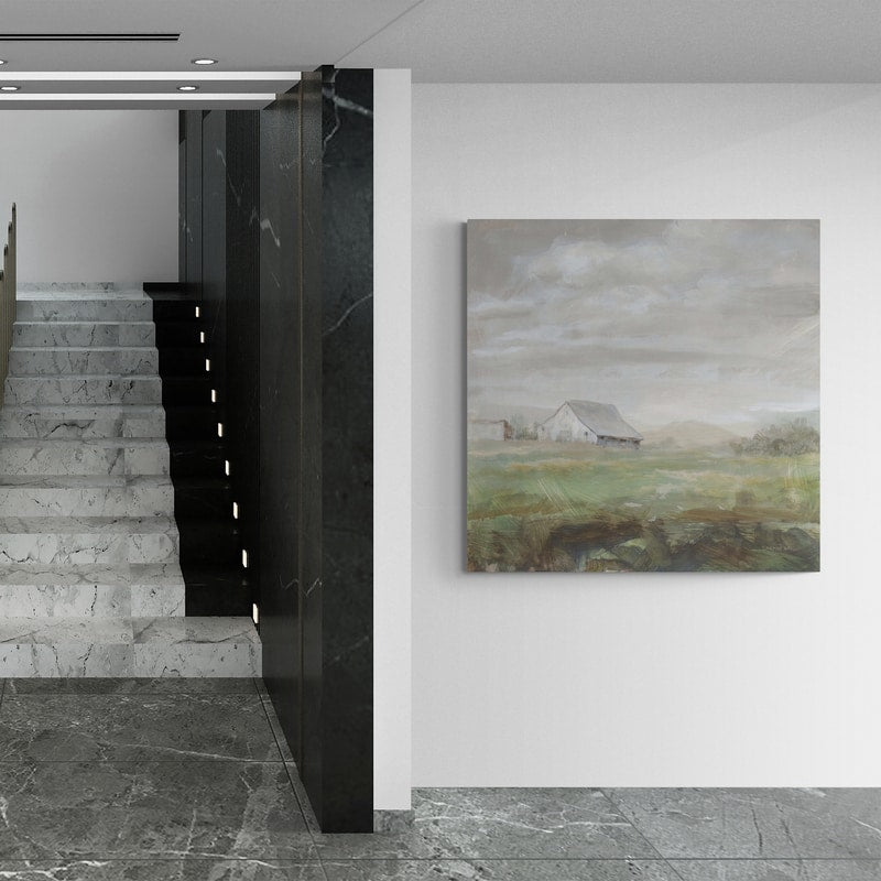White Barn Fields by Danhui Nai wall art from Glam Wall Art