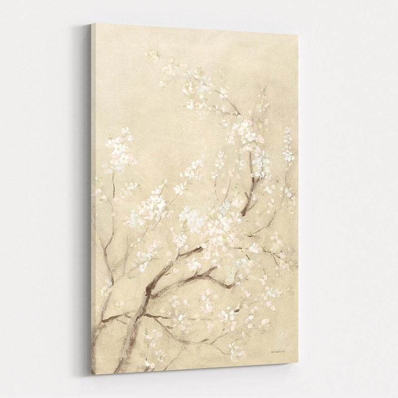 White Cherry Blossoms I Linen by Danhui Nai wall art