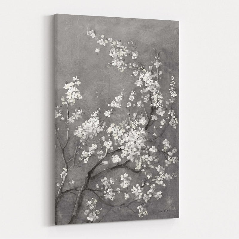 White Cherry Blossoms I On Grey by Danhui Nai wall art