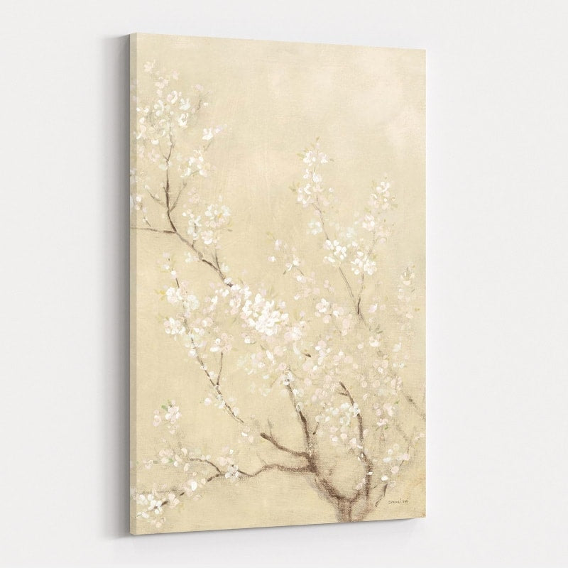 White Cherry Blossoms II Linen by Danhui Nai wall art
