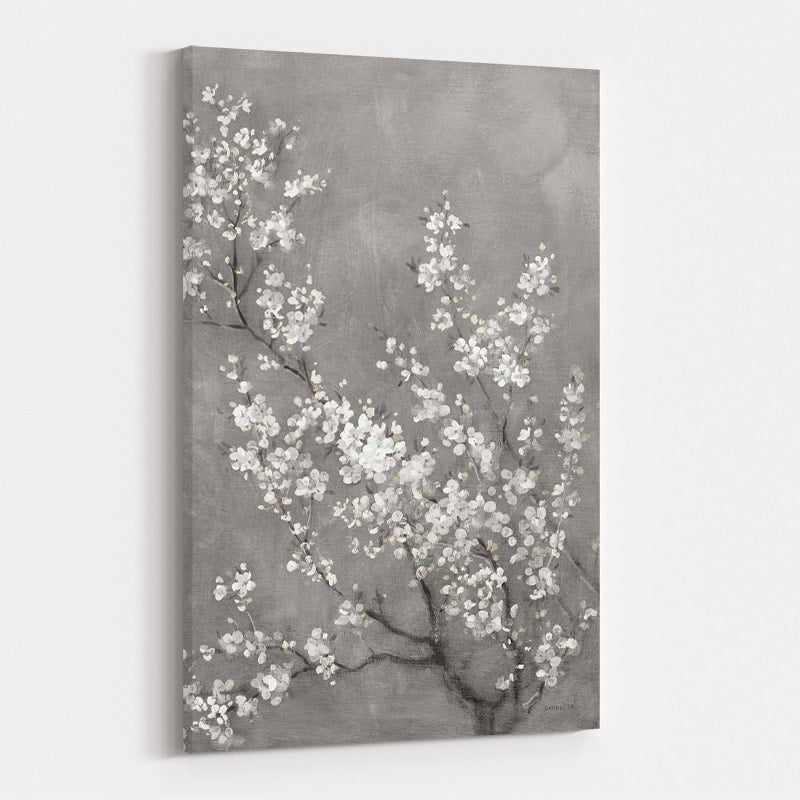 White Cherry Blossoms II On Grey by Danhui Nai wall art