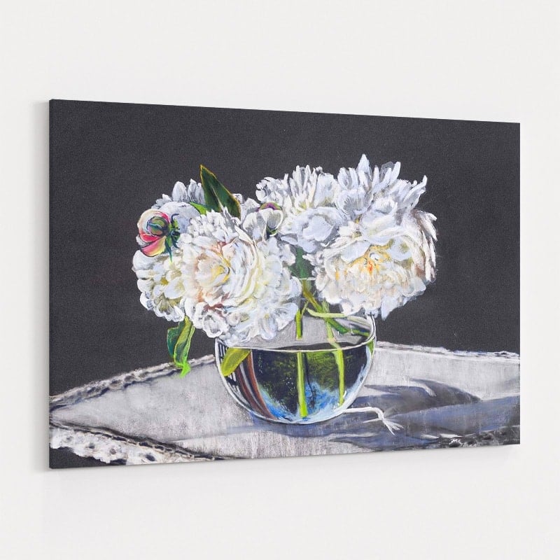 White Peonies by Marina Strijakova wall art