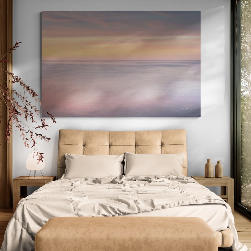 Whitefish Point Sky by Alan Majchrowicz wall art in a bedroom