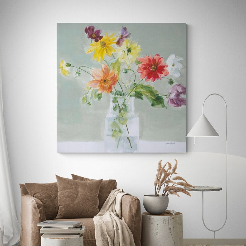 Wild About Wildflowers by Danhui Nai wall art in a living room