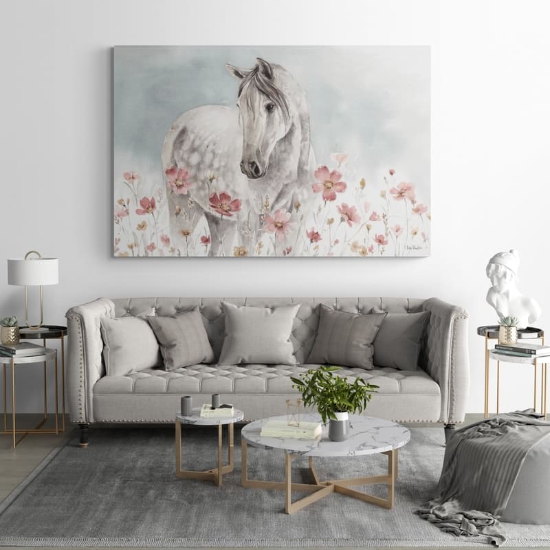 Wild Horses I by Lisa Audit wall art in a living room