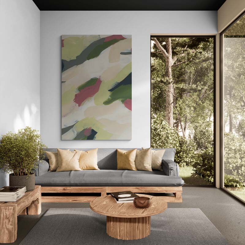 Wildflower Journey Abstract 2 by Jetty Home wall art in a living room
