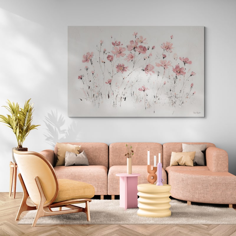Wildflowers I Pink by Lisa Audit wall art in a living room